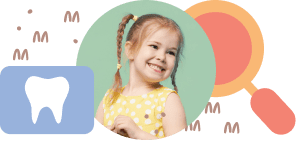 Child smiling during pediatric dental crown treatment